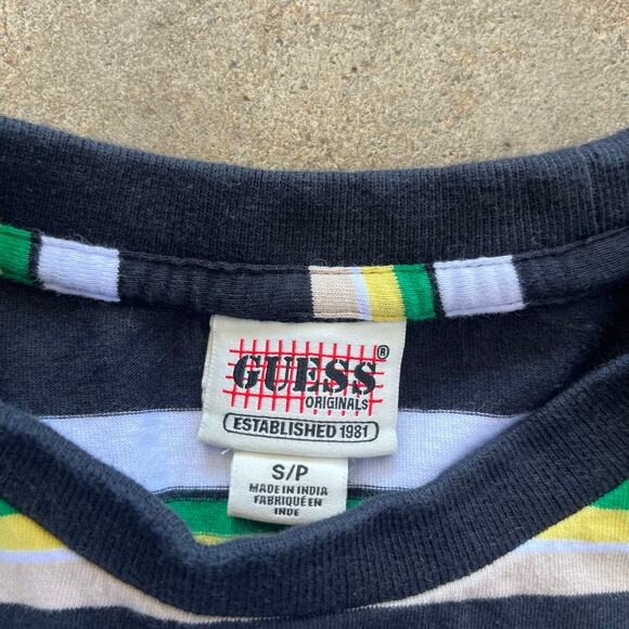 Y2K Guess Originals Striped T-Shirt Small - Picture 4 of 6
